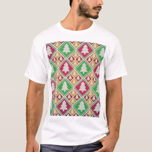 Camiseta Padrão da árvore de natais vintages.