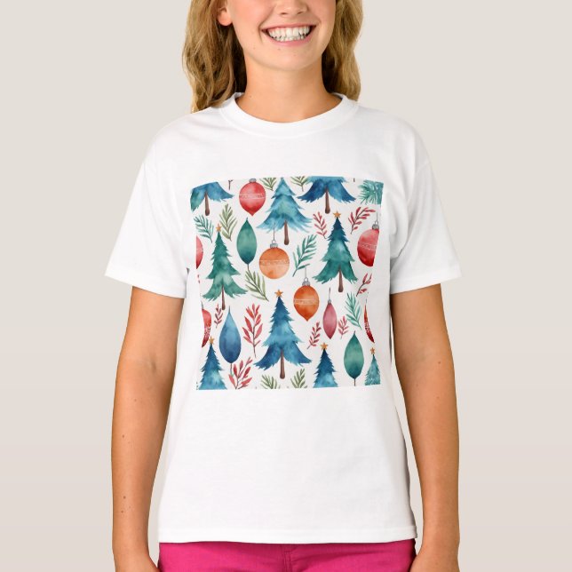 Camiseta Padrão da árvore de Natal (Frente)