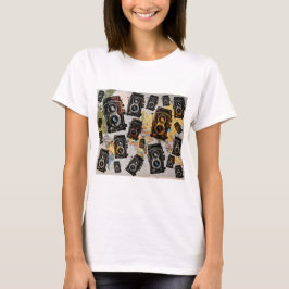 Camiseta Padrão da câmera de viagens vintage
