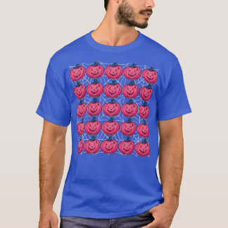 Camiseta Padrão de abóboras rosa