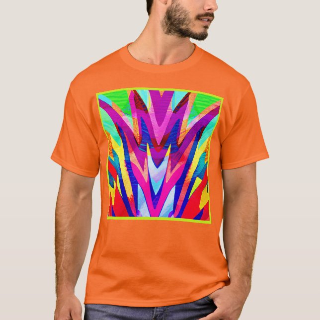 Camiseta Padrão de Abstração de Cores de Intermitência (Frente)
