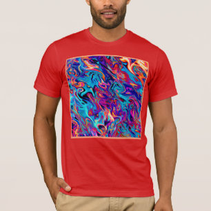 Camiseta Padrão de Abstrações Geométricas Coloridas