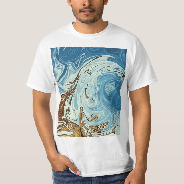 Camiseta Padrão de abstrato de derrame líquido (Frente)