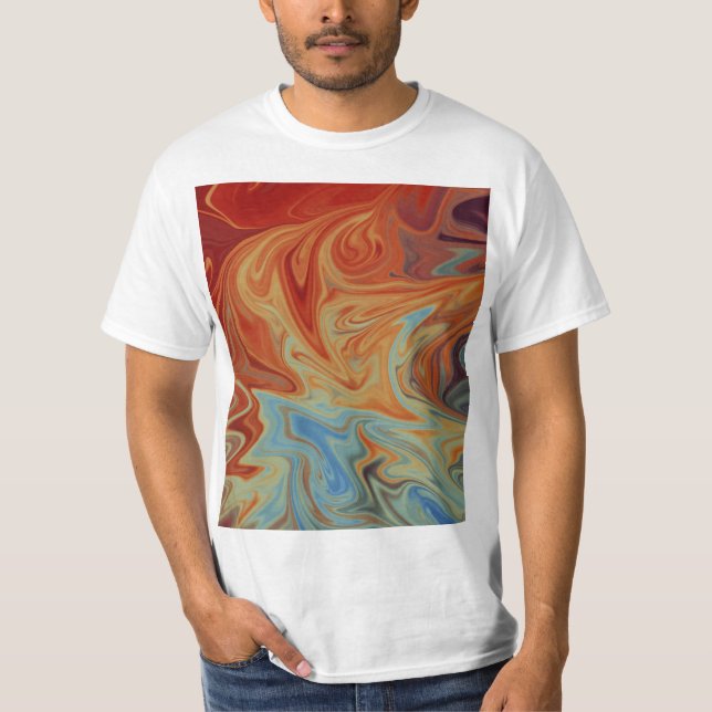 Camiseta Padrão de abstrato de fluido (Frente)