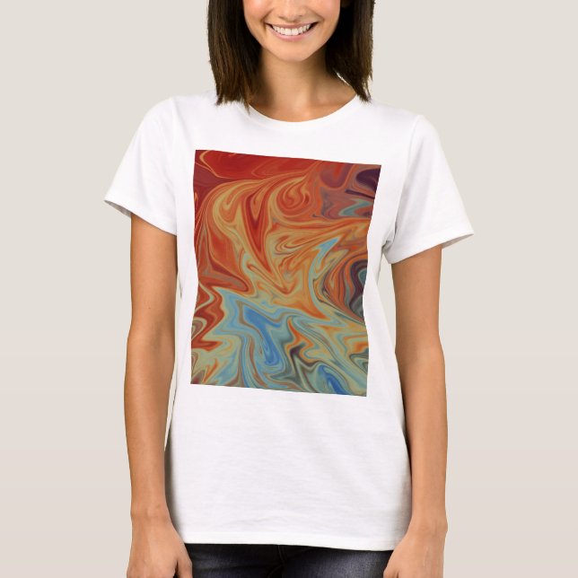 Camiseta Padrão de abstrato de fluido (Frente)