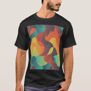 Camiseta Padrão de abstrato de onda colorida