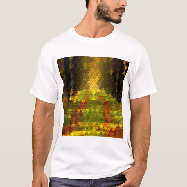 Camiseta Padrão de Abstrato de triângulos de triângulos de  (Frente)