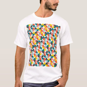 Camiseta Padrão de Abstrato Geométrico Colorida