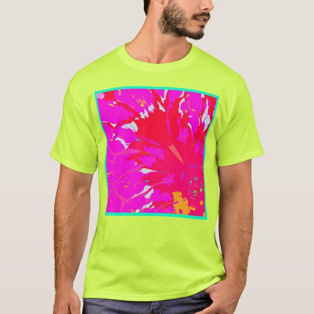 Camiseta Padrão de Abstrato rosa elegante (Frente)
