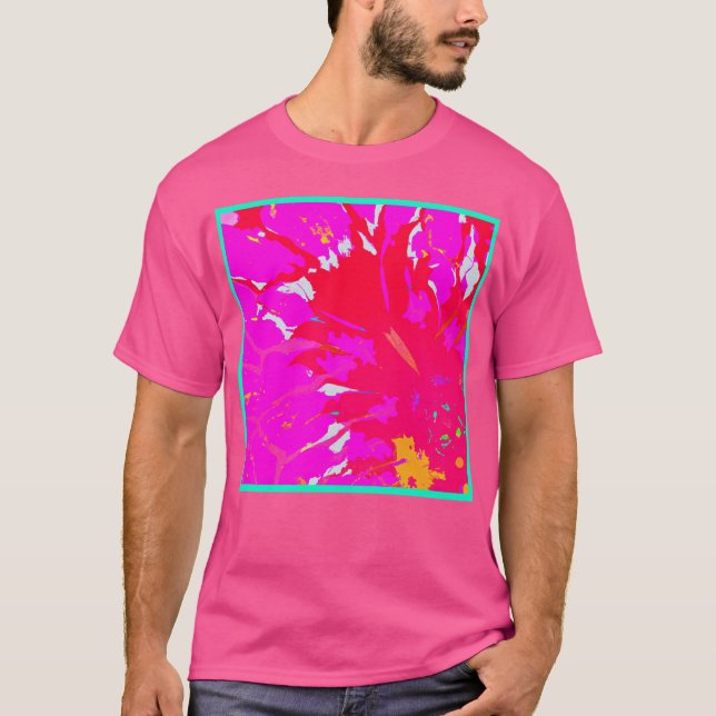 Camiseta Padrão de Abstrato rosa elegante (Frente)