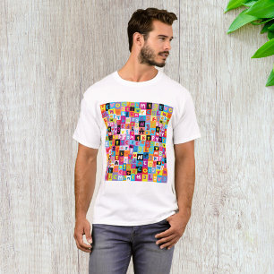 Camiseta Padrão de Alfabeto Desordenado