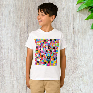 Camiseta Padrão de alfabeto do jumble