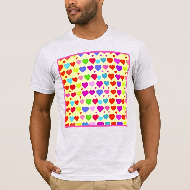 Camiseta Padrão de Amor Vibrante e Impressionante (Frente)