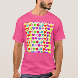 Camiseta Padrão de Amor Vibrante e Impressionante