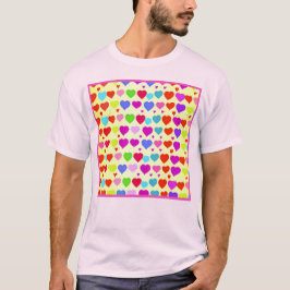 Camiseta Padrão de Amor Vibrante e Impressionante