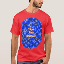 Camiseta Padrão de Anêmona do Jardim Azul