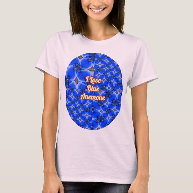 Camiseta Padrão de Anêmona do Jardim Azul (Frente)