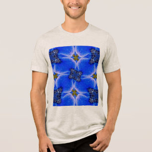 Camiseta Padrão de Anêmona do Jardim Azul