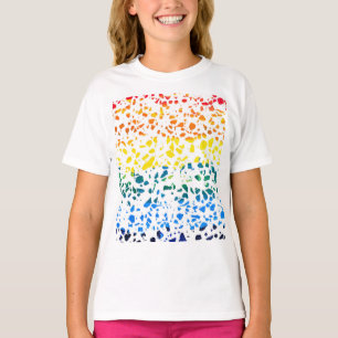 Camiseta Padrão de Arco-Íris Colorido de Mosaico de Terrazz