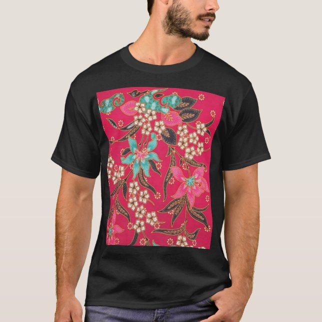 Camiseta Padrão de arte do Batik indonésio malaio (Frente)