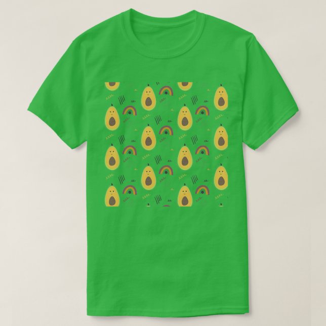 Camiseta Padrão de Avocado Cute 5 (Frente do Design)