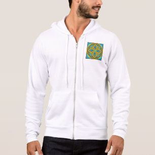 Camiseta Padrão de Azulejo Marroquino Mediterrâneo Azul e D