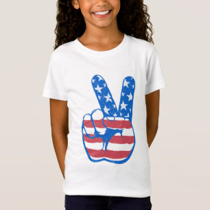 Camiseta Padrão de Bandeira da Peace American