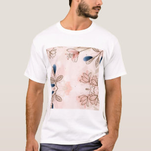 Camiseta Padrão De Batik Floral Com Aquarela Pintada À Mão