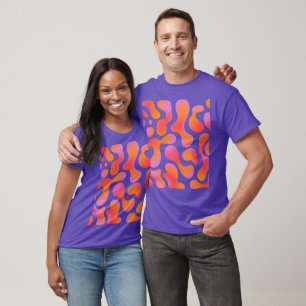 Camiseta Padrão de Blobs de Gradiente Moderno em Rosa e Lar