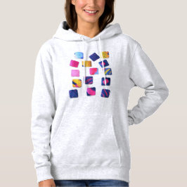 Camiseta Padrão de Blocos Coloridos Abstratos