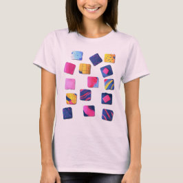 Camiseta Padrão de blocos coloridos do abstrato