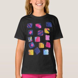 Camiseta Padrão de blocos coloridos do abstrato