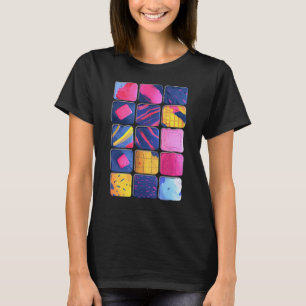 Camiseta Padrão de blocos coloridos do abstrato