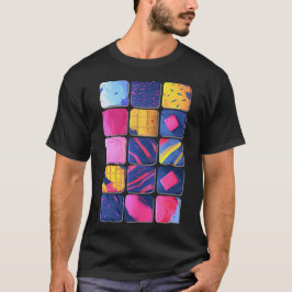 Camiseta Padrão de blocos coloridos do abstrato