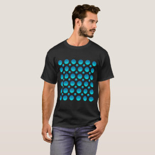 Camiseta padrão de bolinhas azuis