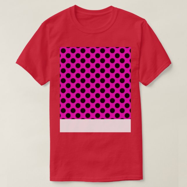 Camiseta Padrão de Bolinhas Pretas Vintage Pink (Frente do Design)