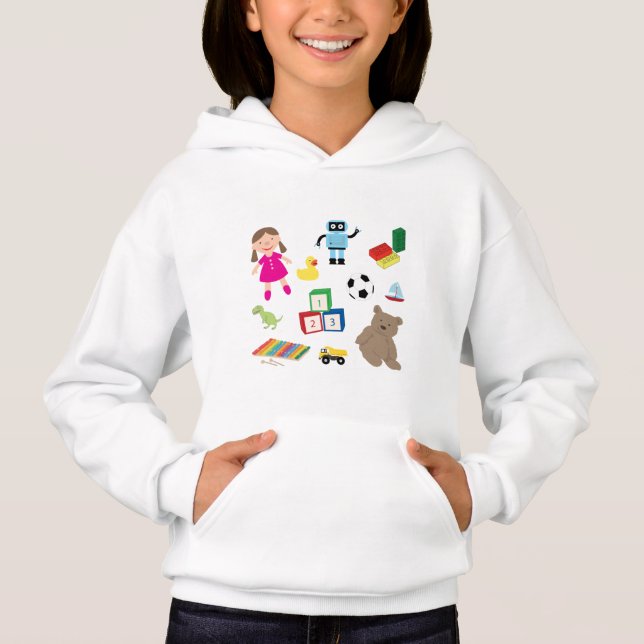 Camiseta Padrão de Brinquedos para Crianças Bonitas (Frente)
