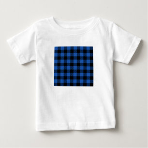 Camiseta Padrão de Buffalo Verificado Preto e Azul