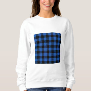 Camiseta Padrão de Buffalo Verificado Preto e Azul