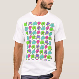 Camiseta Padrão de Bumbuns de Hamster Coloridos