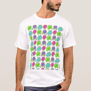 Camiseta Padrão de Bumbuns de Hamster Coloridos