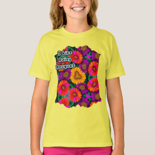 Camiseta Padrão de Buquê de margarida colorida