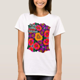 Camiseta Padrão de Buquê de margarida colorida