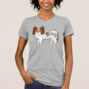 Camiseta Padrão de cachorro de desenho animado fofo Papillo