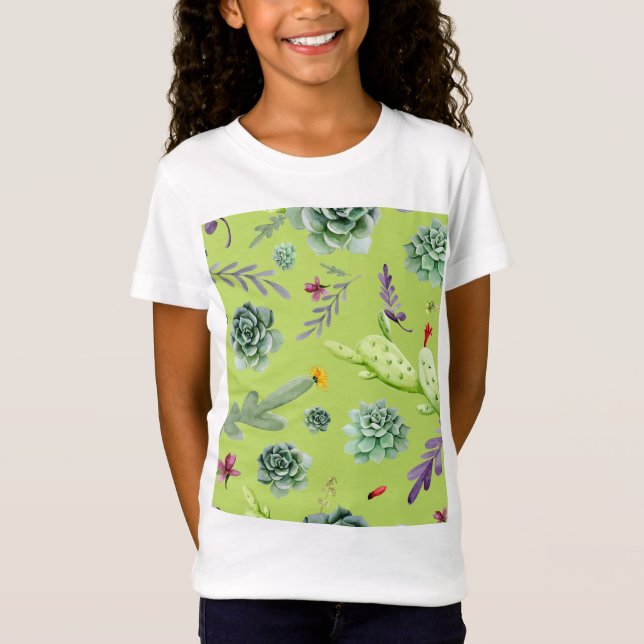 Camiseta Padrão de Cacto 6 (Frente)