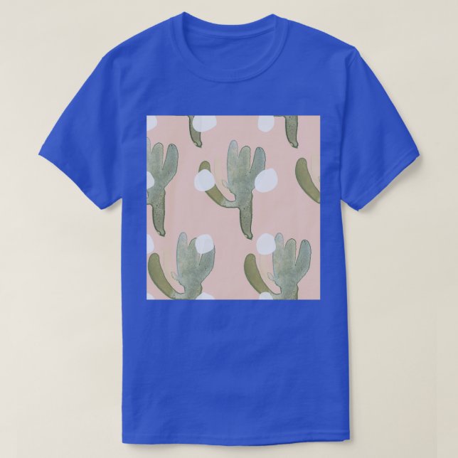 Camiseta Padrão de Cactus Pastel Cute (Frente do Design)