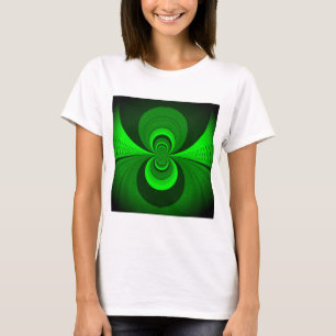 Camiseta Padrão de Caleidoscópio Verde Brilhante abstrato