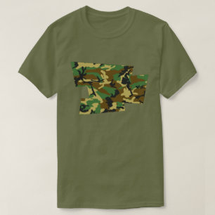 Camiseta Padrão de Camuflagem Florestal Pixel Soprado