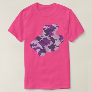 Camiseta Padrão de Camuflagem PurpleBerry Camo Paint Splat