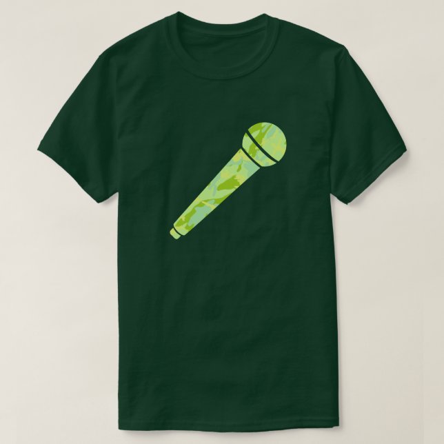 Camiseta Padrão de Camuflagem SpringTime Microfone (Frente do Design)